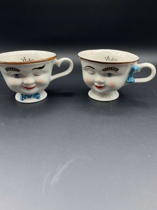 Baileys Irish Cream YUM Cups Winking Eye Face Mr & Mrs Coffee Mugs / Tea Cups 3