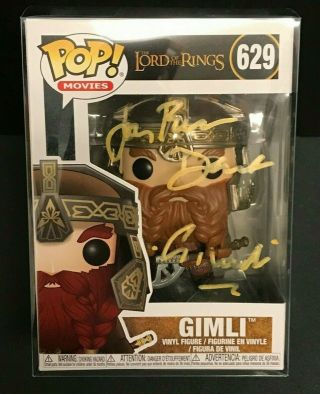 Lord Of The Rings Gimli Funko Pop Signed By John Rhys - Davies