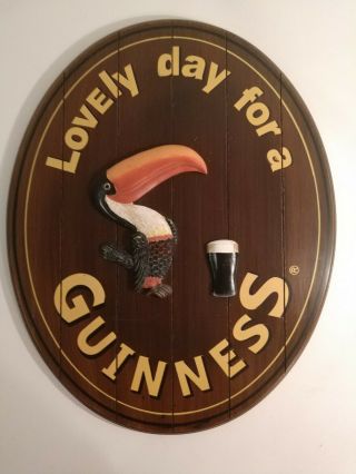 Guinness Oval " Lovely Day For A Guinness " 3d Wood Bar,  Pub,  Man Cave Sign Rare