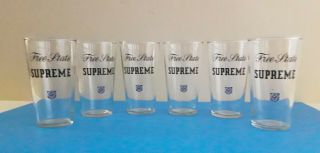Very Rare Set Of (6) State Supreme Beer Glasses - Baltimore Brewing Co.