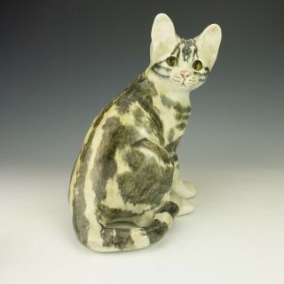 Vintage Winstanley Pottery - Hand Painted Cat Figure - With Glass Eyes. 2