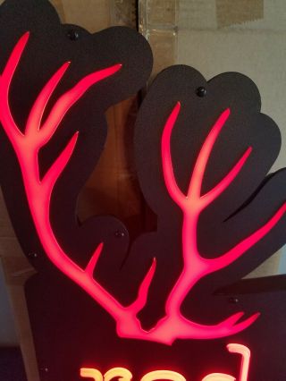 (L@@K) Red Stag by Jim Beam whisky led light up back bar sign game room rare mib 2