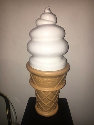 Safe - T Cup Vanilla Ice Cream Cone Huge 26 " Large Store Display Blow Mold Bank