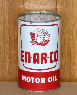 Rare Canadian White Rose En - Ar - Co 1 Imp.  Qt Motor Oil Tin Can