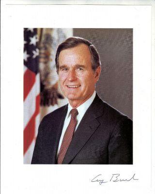 George H.  W.  Bush Autographed 8x10 With