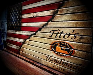 Tito’s Vodka Wooden Flag Sign