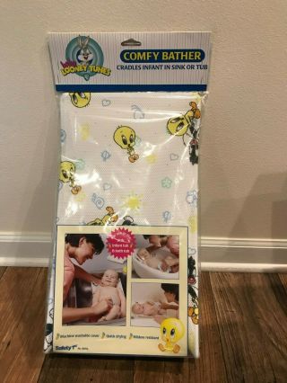 Vintage Baby Looney Tunes Comfy Bather,  Tub Bath Rack Chair,  Safety 1st,  1998