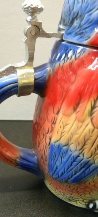 Corona Red Parrot Stein Procemex Germany First Edition Limited Chipped 3
