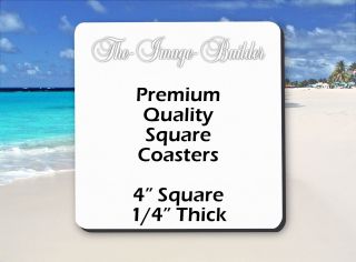 100 Blank White Square Coasters 4 " X 1/4 " Sublimation Heat Transfers Square100fs
