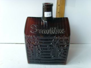 Antique " Smokine – Minneapolis,  Minn.  " Log Cabin Whiskey Bottle 1880 - 1900 52/24