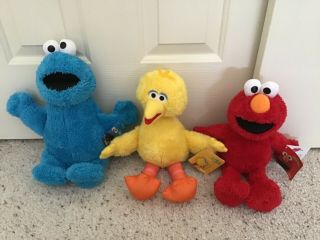 3 Kohl’s Cares Sesame Street Big Bird Elmo Cookie Monster Plush Set
