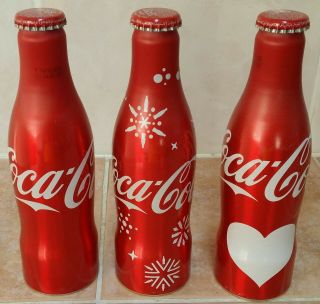 Coca Cola 3 Aluminium Soda Bottles Special Edition Limited 250 Ml Bahrain Qatar