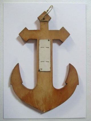 VTG THERMOMETER HAND PAINTED WOOD ANCHOR MONROE MICHIGAN UNIQUE CHARMING 2