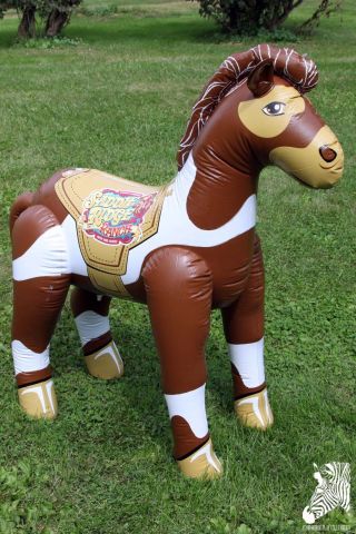 Inflatable 2010 VBS Pony Horse 57 in.  Pinto Paint Brown White Blow Up Decoration 2