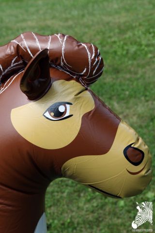 Inflatable 2010 VBS Pony Horse 57 in.  Pinto Paint Brown White Blow Up Decoration 6