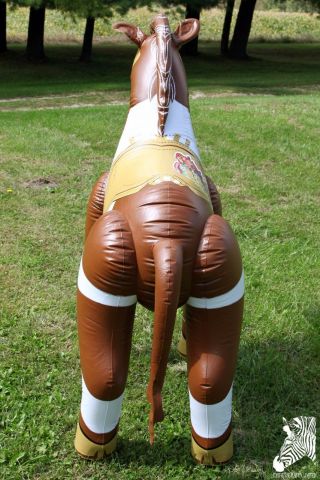 Inflatable 2010 VBS Pony Horse 57 in.  Pinto Paint Brown White Blow Up Decoration 7