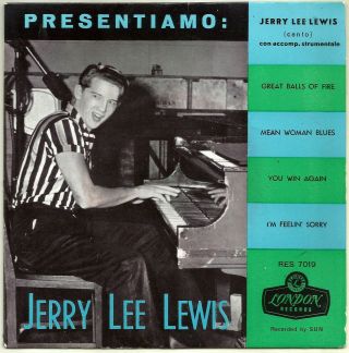 Presentiamo Jerry Lee Lewis Italy 1958 Ep On London Rock 