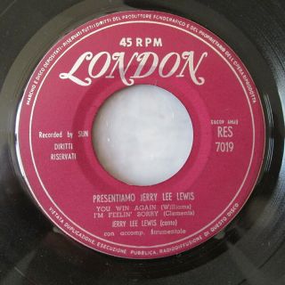 PRESENTIAMO JERRY LEE LEWIS ITALY 1958 EP on LONDON ROCK ' N ' ROLL GEM very rare 3