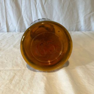 Rare Whittled Dark Amber Brown Antique Globe Quart Canning Fruit Jar w/ Lid 7