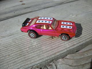 Hot Pink Over Chrome Hotwheels Olds 442 Redline Stunning Color W/ Stripes & Wing