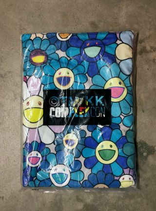 Takashi Murakami X Complexcon 2017 Blue Flower Towel In Bag