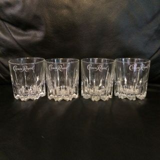 4 Crown Royal Canadian Whisky Low Ball Rocks Glasses Glass Whiskey
