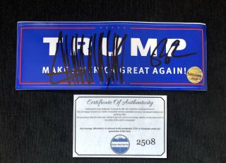 President Donald Trump & Mike Pence Signed Autograph Campaign Sticker With