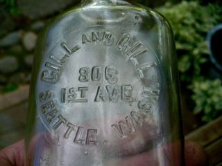 Rare Washington Flask Gill And Gill 806 1st Ave Seattle,  Wash,  Only One Known