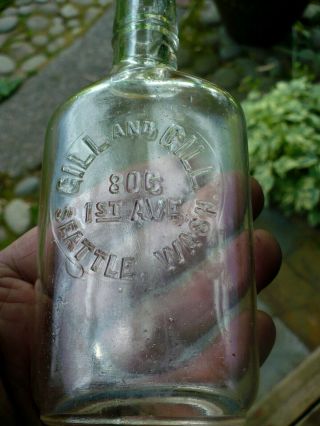 RARE Washington flask GILL AND GILL 806 1ST AVE SEATTLE,  WASH,  only one known 2