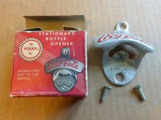 Vintage Coca Cola Stationary Bottle Opener,  Starr - X,  Brown Mfg.  Co.