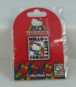 Hello Kitty Con 40th Convention Con Logo Lapel Pin Rainbow