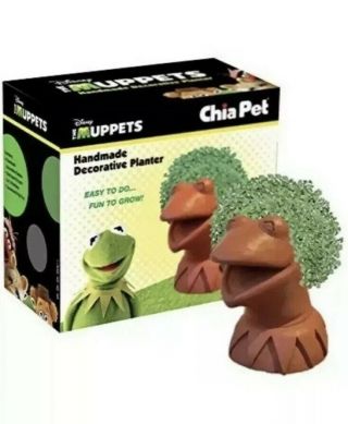 Disney Kermit The Frog The Muppets Chia Pet Handmade Decorative Planter - Nib