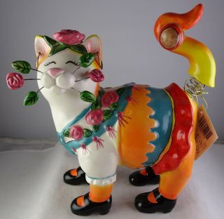 Amy Lacombe Whimsiclay Margarita Cat Figurine