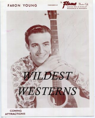 Faron Young Hand Signed Autograph Country Western Photo Rare Portrait Vintage