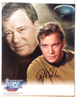 Star Trek: Tos Autograph 8x10 Color Photo - Signed By William Shatner (ebau - 1349)