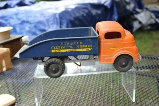 Vintage Metal Structo Toy Dump Truck Excavating Company