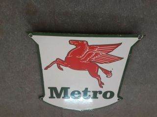 Porcelain Vintage Metro Enamel Sign Size 12 " X 12 " Inches