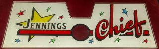 Jennings Chief Slot Machine Sign Replacemnt Part - Large