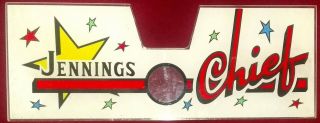 JENNINGS CHIEF Slot Machine Sign Replacemnt Part - large 2