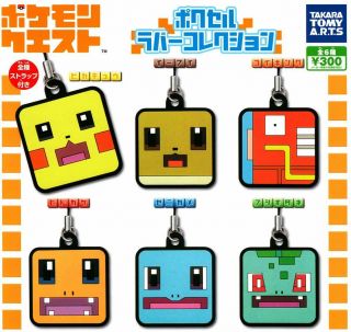 Takaratomy A.  R.  T.  S Pokemon Quest Rubber Mascot All 6 Set Gashapon Mascot Toys