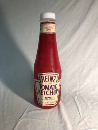 1987 H.  J.  Heinz 20 1/4 " High Glass Advertising Ketchup Bottle W/ Lid,  Rare