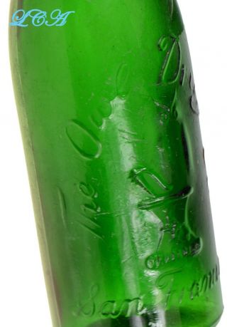 Antique OWL DRUG green BLOB TOP cylinder shaped CITRATE MAGNESIA bottle 3