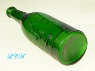 Antique OWL DRUG green BLOB TOP cylinder shaped CITRATE MAGNESIA bottle 4
