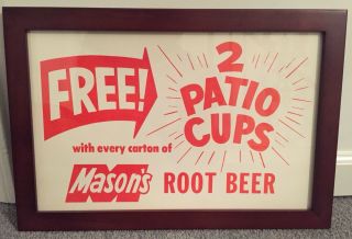 Masons Root Beer Vintage Sign Framed