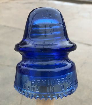 Old Glass Cobalt Blue Hemingray No 19 Insulator