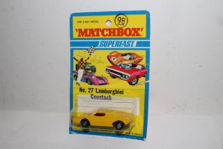Matchbox Superfast 27 Lamborghini Countach,  Yellow,  In Blisterpack