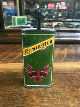 Vintage 3oz Remington Gun Oil Can - - Full Can