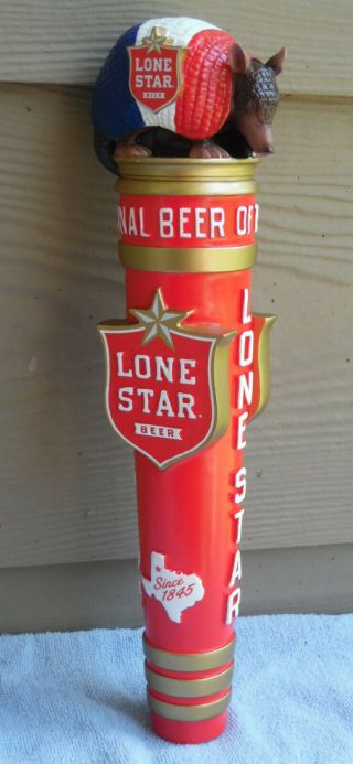 Lone Star Beer Armadillo Ceramic Tap Handle.  11 3/4 " Beauty