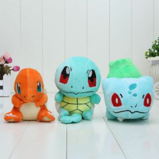 Pokemon Starter Plush Toy Set - Charmander,  Squirtle,  And Bulbasaur