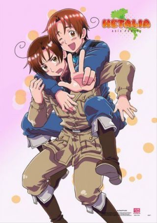 Hetalia Axis Powers Italy And Romano Poster Wall Scroll (27.  8 X 19.  7 Inches)